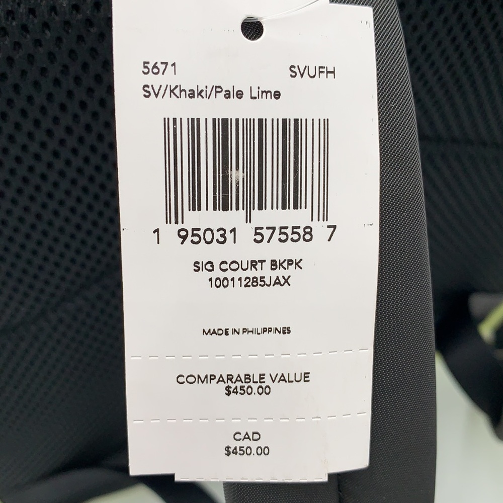 COACH NWT COURT BACKPACK IN SIGNATURE CANVAS KHAKI PALE LIME COLOR - Picture 16 of 16